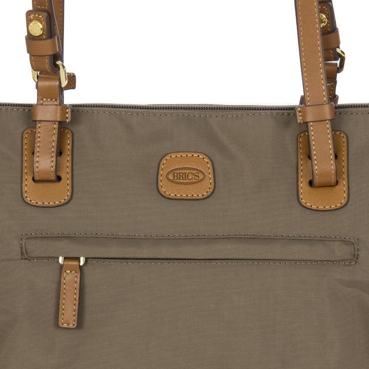 Details van het materiaal van de Bric's X-Collection 45071 middelmaat shopper nut #kleur_nut