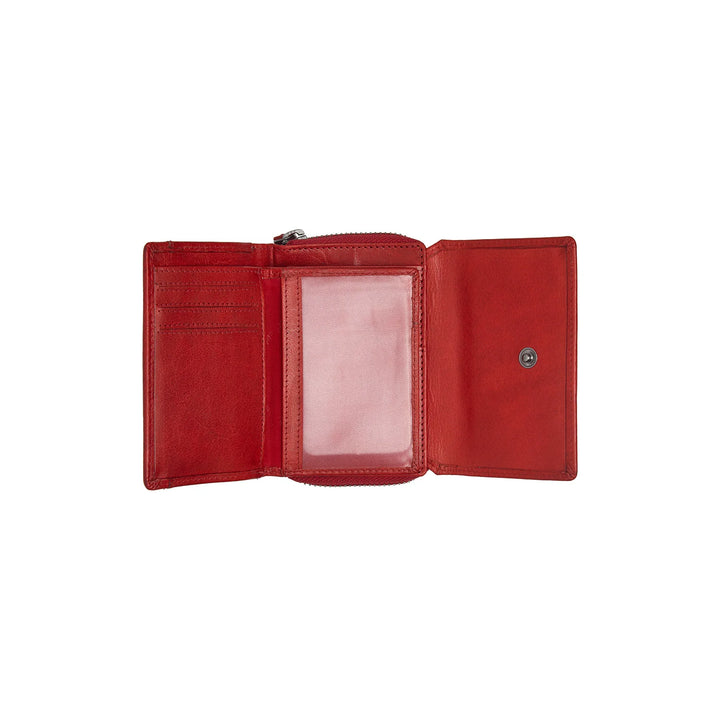 Binnenkant van the Chesterfield Rimili compacte dames portemonnee in het rood #kleur_rood