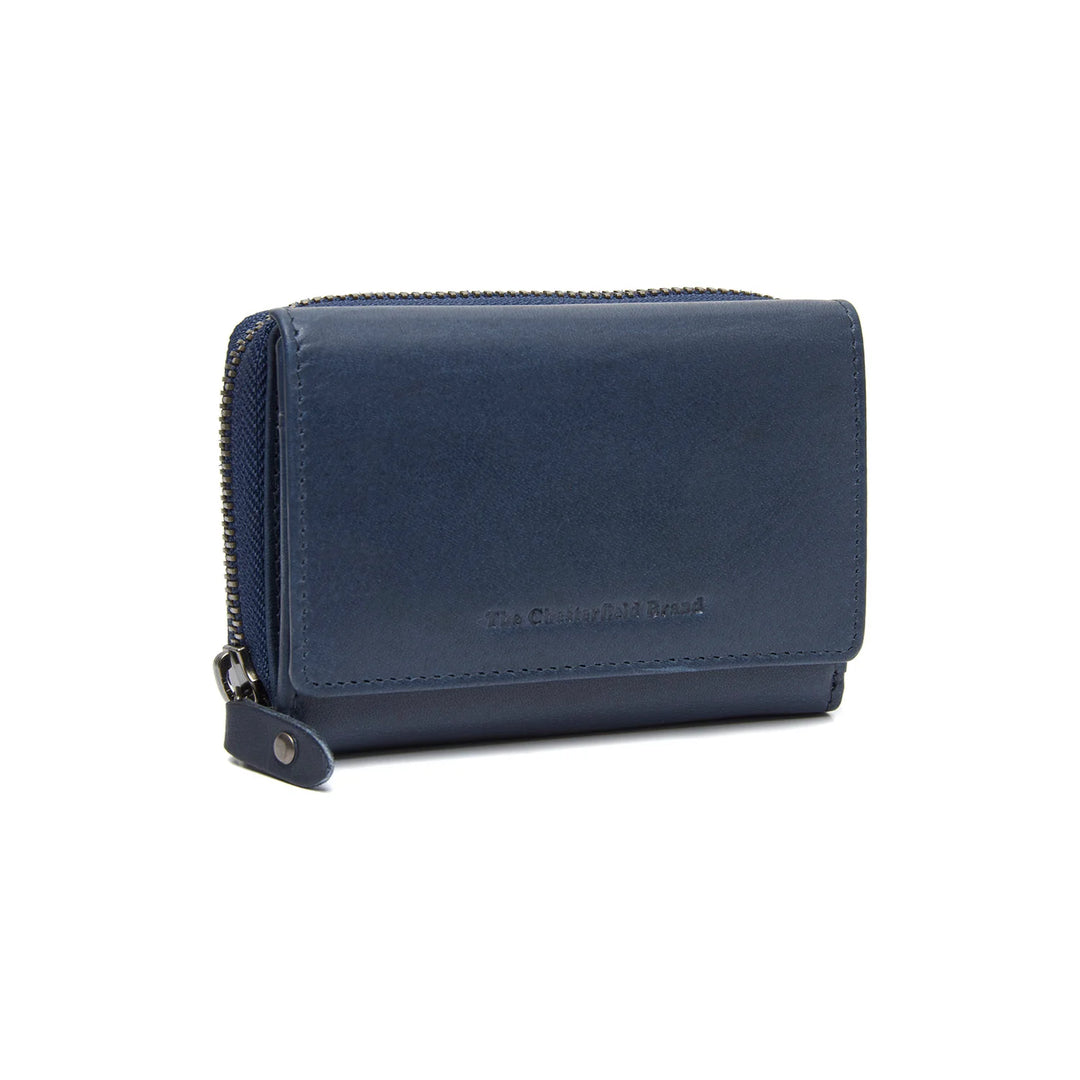 Voorkant van the Chesterfield Rimili compacte dames portemonnee in het navy #kleur_navy