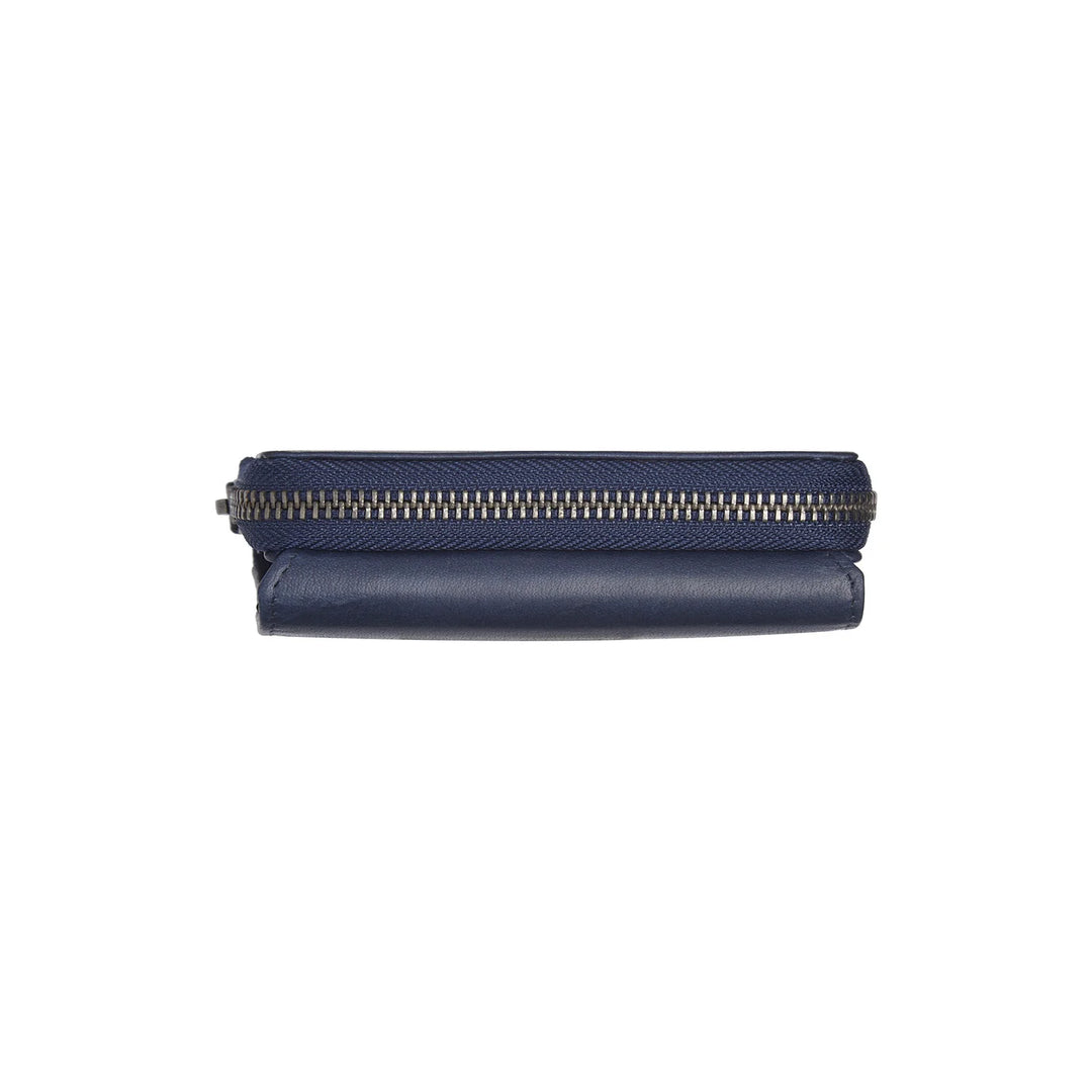 Bovenakant van the Chesterfield Rimili compacte dames portemonnee in het navy #kleur_navy