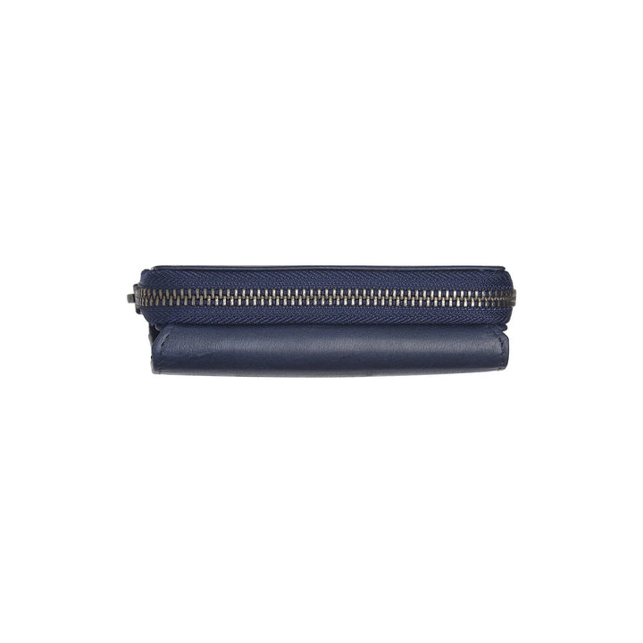 Bovenakant van the Chesterfield Rimili compacte dames portemonnee in het navy #kleur_navy