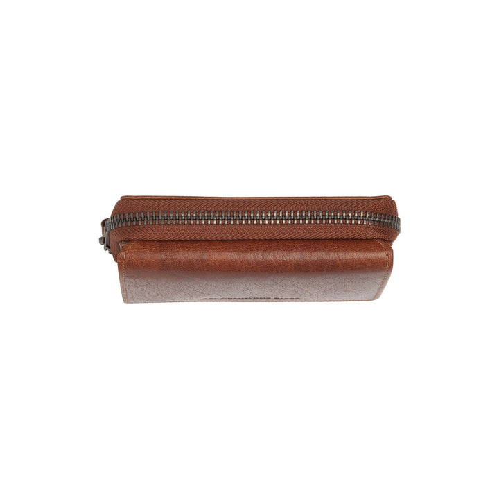 Bovenkant van the Chesterfield Rimili compacte dames portemonnee in het cognac #kleur_cognac