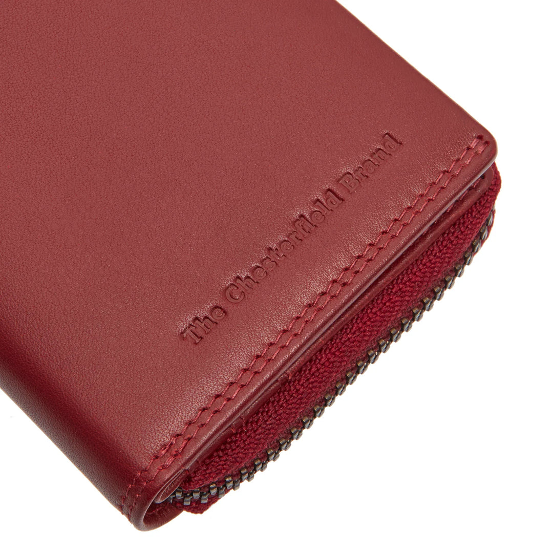 Details van The Chesterfield Lenwich rode dames portemonnee #kleur_rood