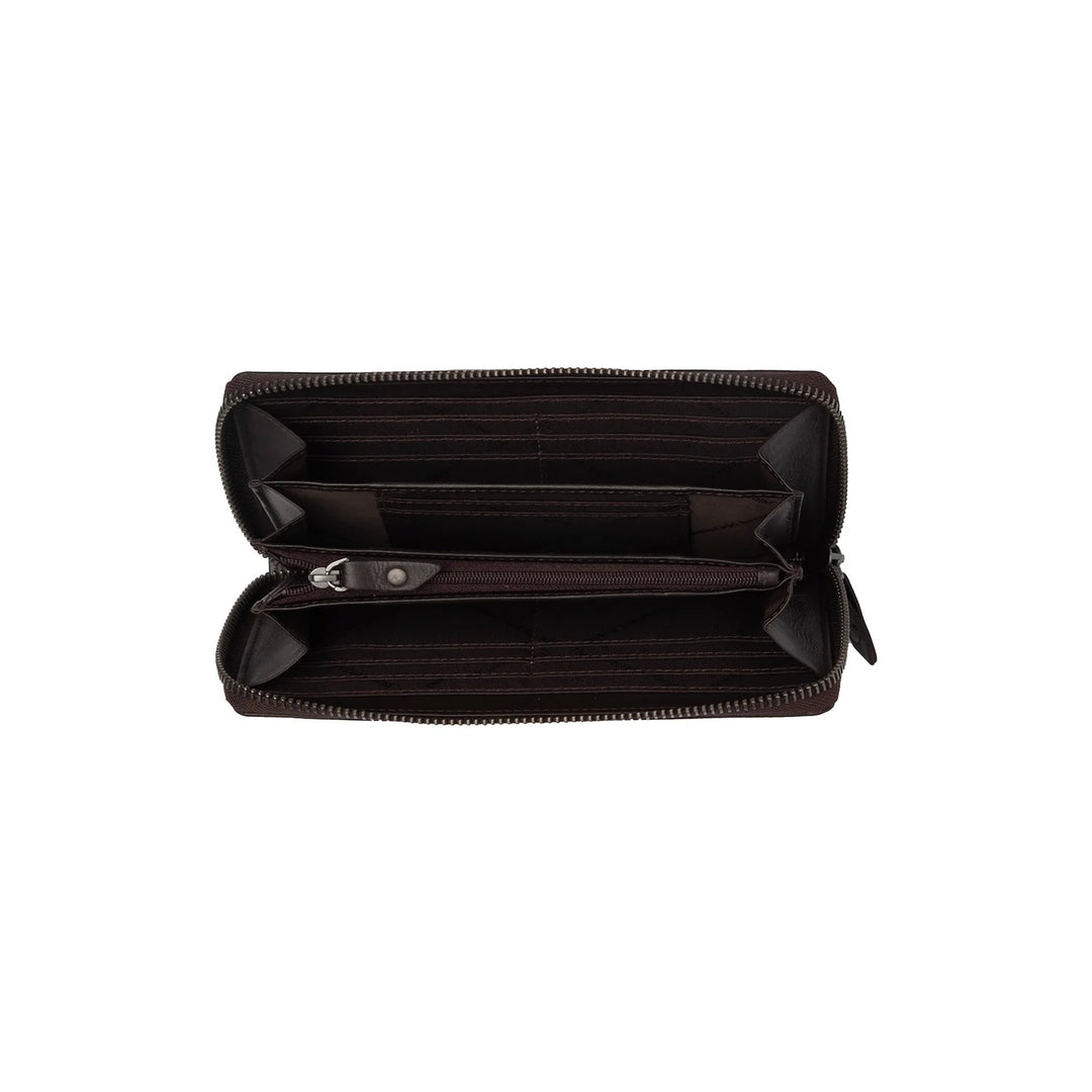 Binnenkant van de The Chesterfield Cantara donkerbruine portemonnee #kleur_donkerbruin
