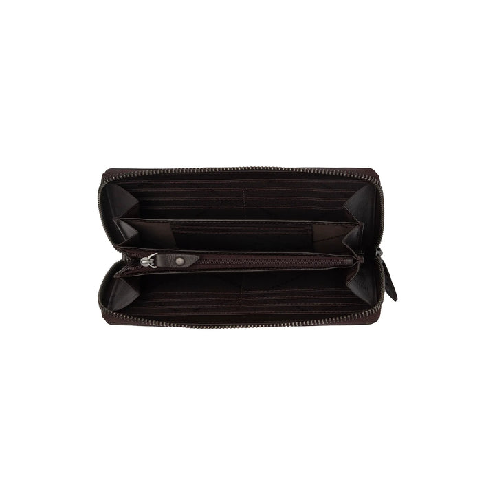 Binnenkant van de The Chesterfield Cantara donkerbruine portemonnee #kleur_donkerbruin
