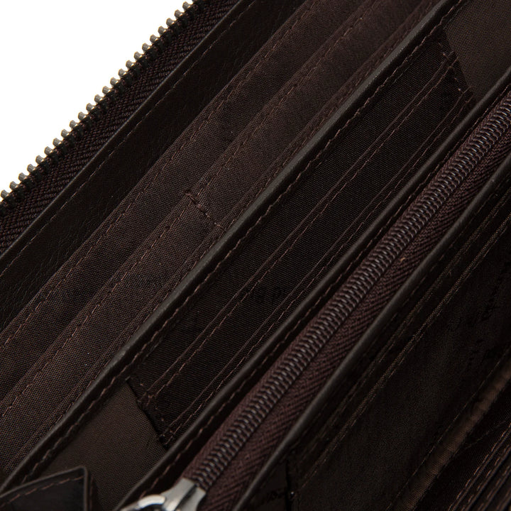 Binnenkant van de The Chesterfield Cantara donkerbruine portemonnee #kleur_donkerbruin