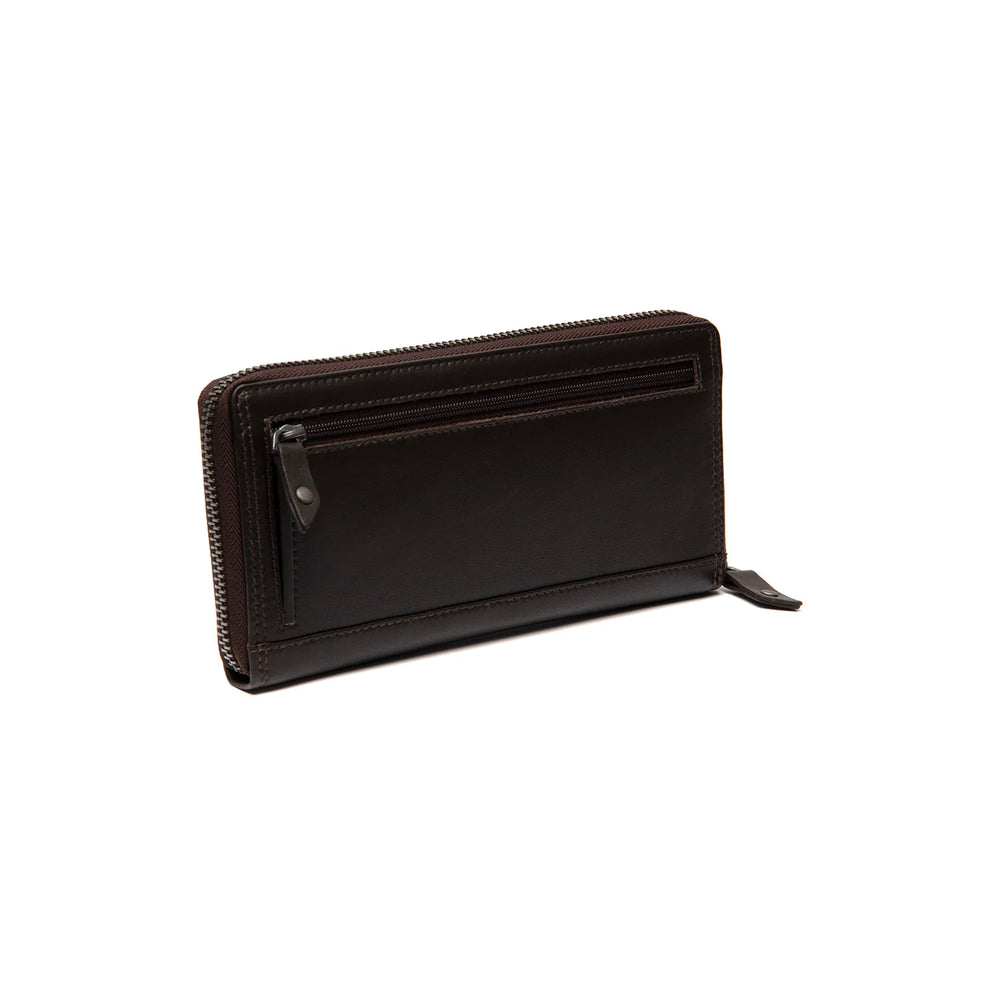 Achterkant van de The Chesterfield Cantara donkerbruine portemonnee #kleur_donkerbruin