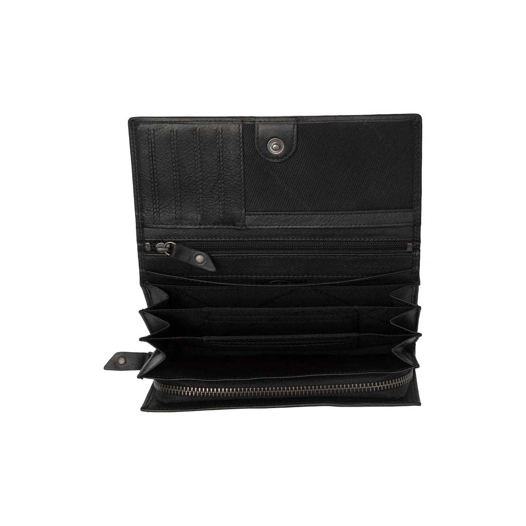 Binnenkant van The Chesterfield Arvento dames portemonnee in het zwart #kleur_zwart