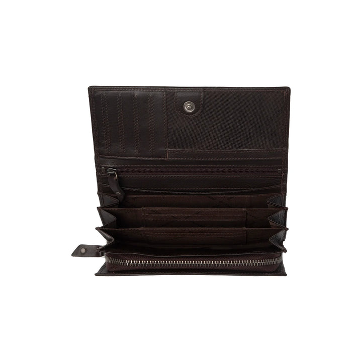 Binnenkant van The Chesterfield Arvento dames portemonnee in het donkerbruin #kleur_donkerbruin