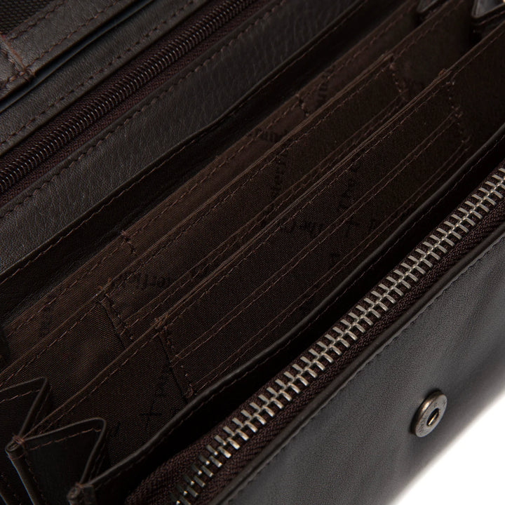 Details van de binnenkant van The Chesterfield Arvento dames portemonnee in het donkerbruin #kleur_donkerbruin 