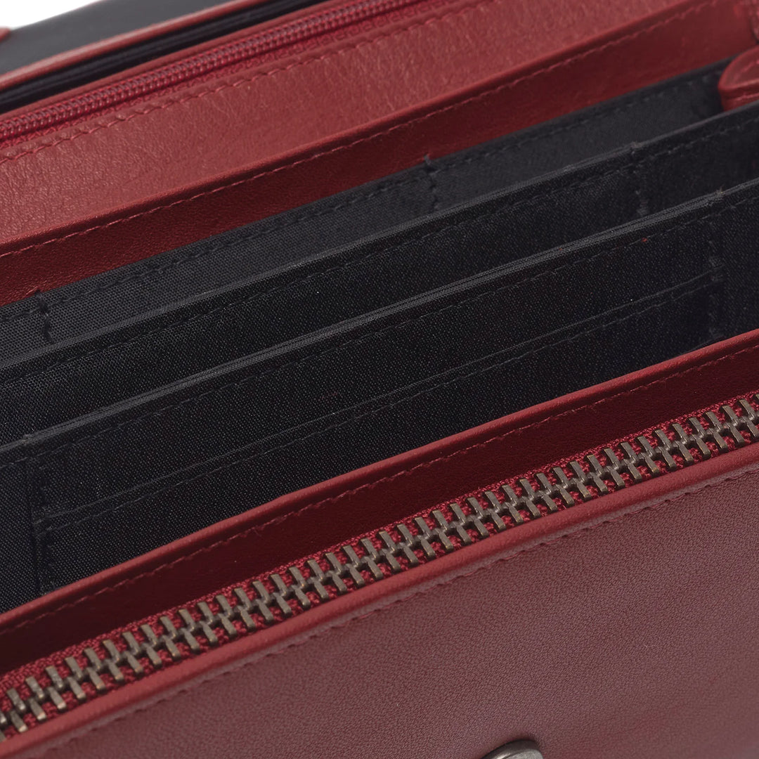 Binnenkant van The Chesterfield Arvento dames portemonnee in het rood #kleur_rood