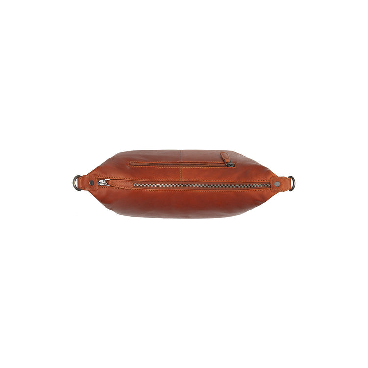Bovenkant van the Chesterfield brand skara schoudertas #kleur_cognac