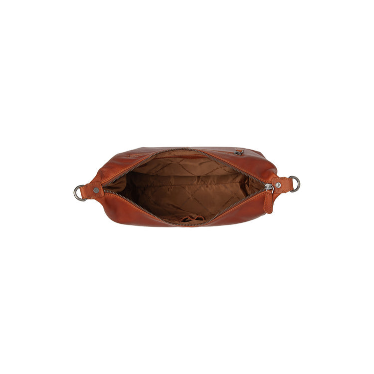 Binnenkant van the Chesterfield brand skara schoudertas #kleur_cognac