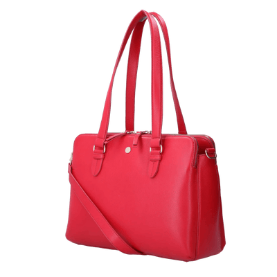 Voorzijde Fmme 13 inch leren werktas rood #kleur_rood