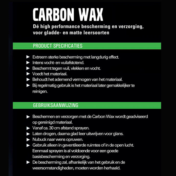 Carbon wax Spray | Waterafstotende spray