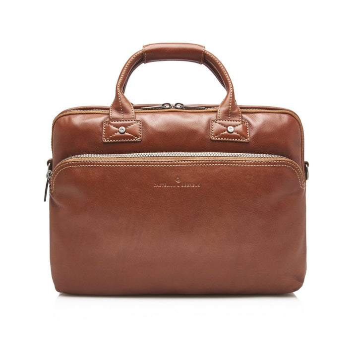 Voorkant Castelijn en Beerens Firenze business laptoptas 15,6 cognac #kleur_cognac