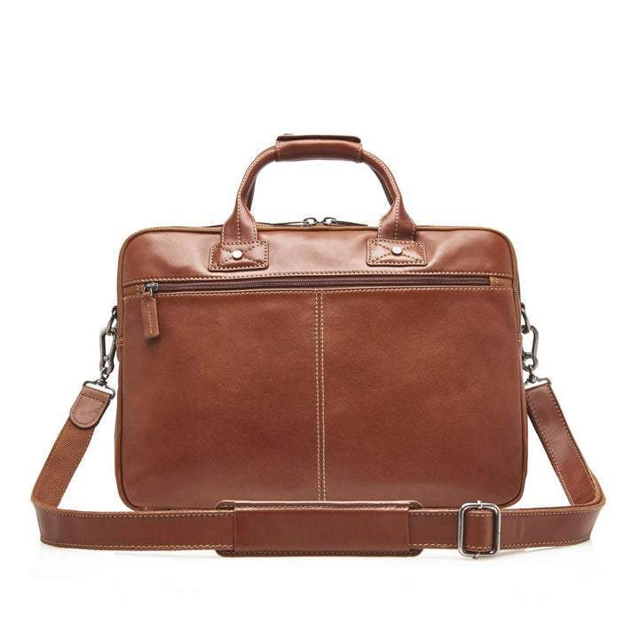 Achterkant Castelijn en Beerens Firenze business laptoptas 15,6 cognac #kleur_cognac