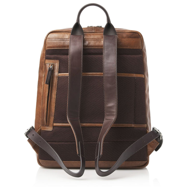 Achterkant van de Castelijn en Beeernes laptop rugzak uit de rien collectie in Natural #kleur_natural