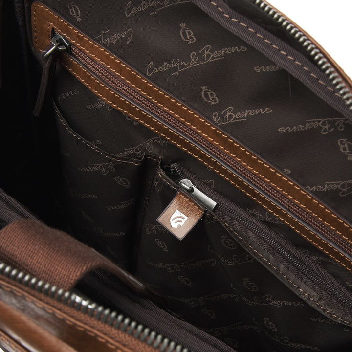 Binnenkant van de Castelijn en Beeernes laptop rugzak uit de rien collectie in Natural #kleur_natural