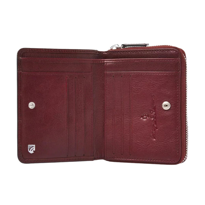 Binnenkant  van de Castelijn en beerens dames portemonnee in het rood #kleur_rood
