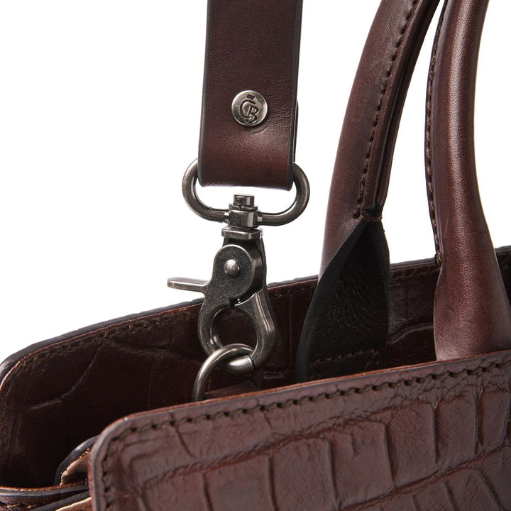 Details van de schouderband #kleur_croco-cognac