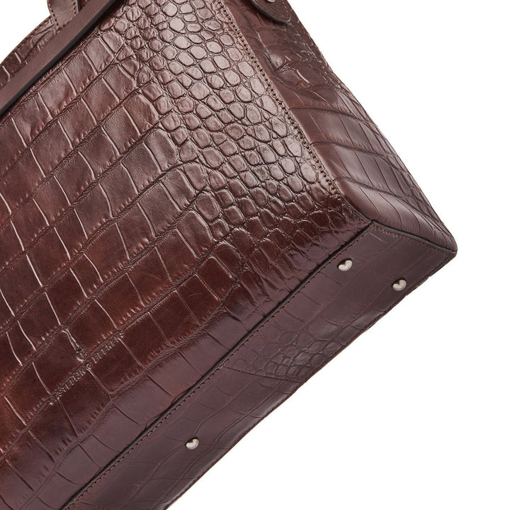 Onderkant van de Castelijn en Beerens Tess dames werktas in croco cognac #kleur_croco-cognac