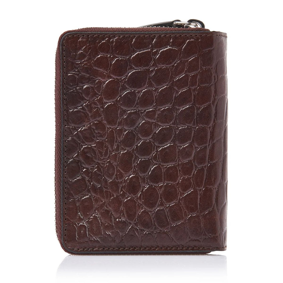 Achterkant van de Castelijn en Beerens dames portemonnee 8 pasjes in croco cognac #kleur_croco-cognac