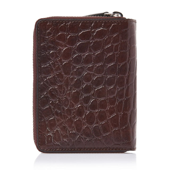 Achterkant van de Castelijn en Beerens dames portemonnee 8 pasjes in croco cognac #kleur_croco-cognac