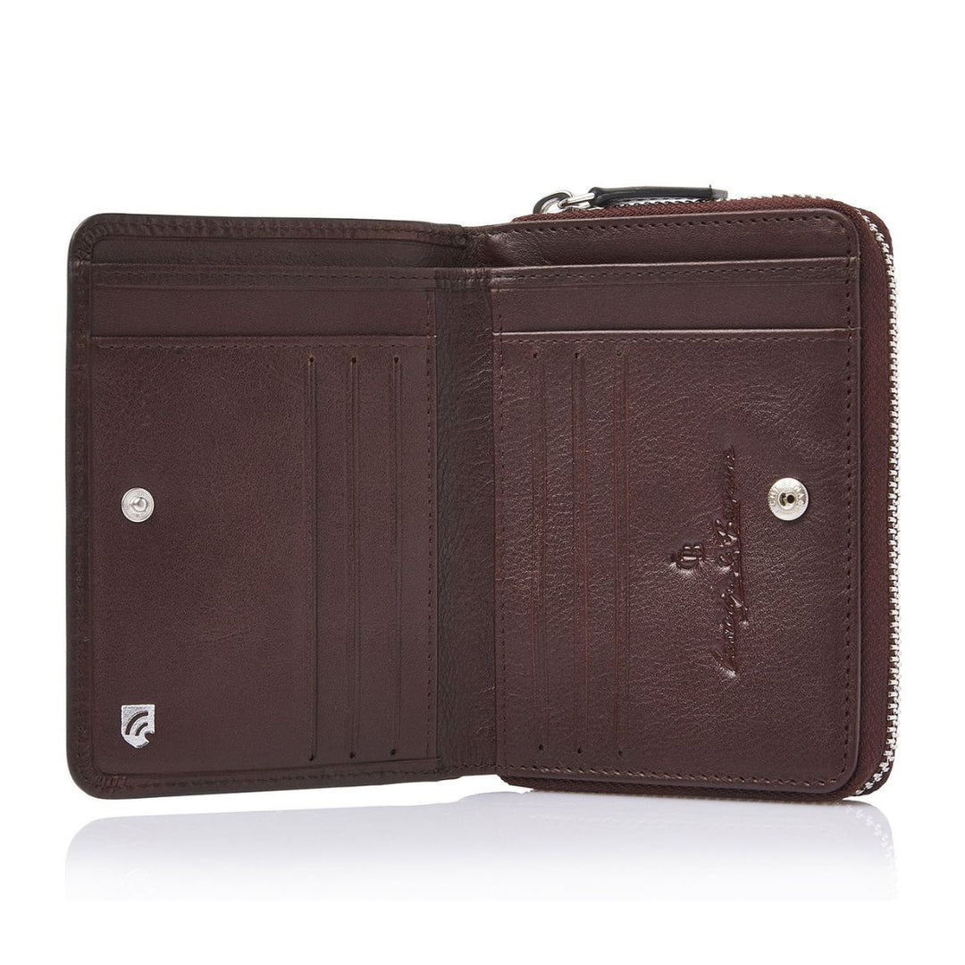 Binnenkant van de Castelijn en Beerens dames portemonnee 8 pasjes in croco cognac #kleur_croco-cognac