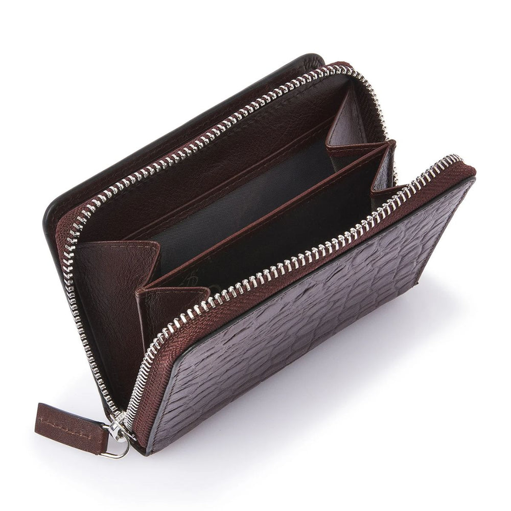 Binnenkant van de Castelijn en Beerens dames portemonnee 8 pasjes in croco cognac #kleur_croco-cognac