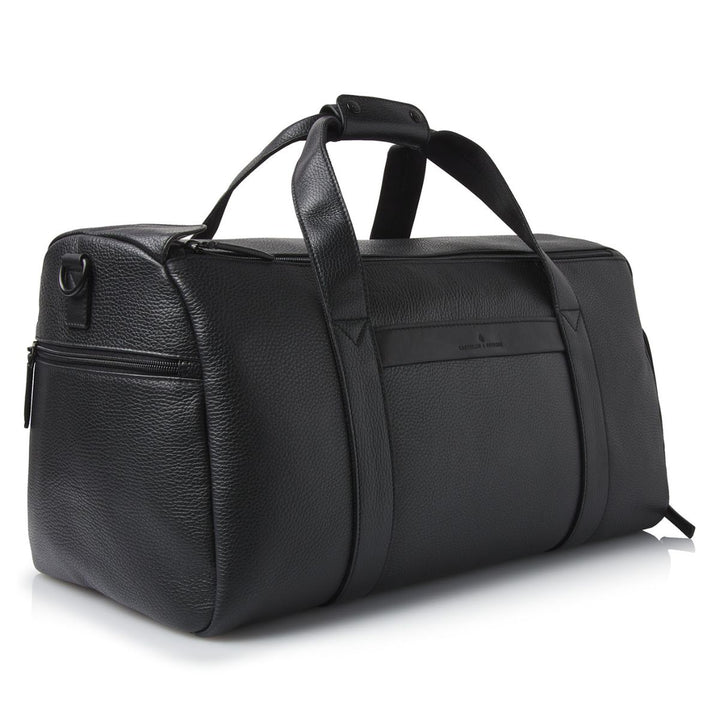 Voorzijde van de Castelijn en Beerens Onyx november weekendtas zwart #kleur_zwart