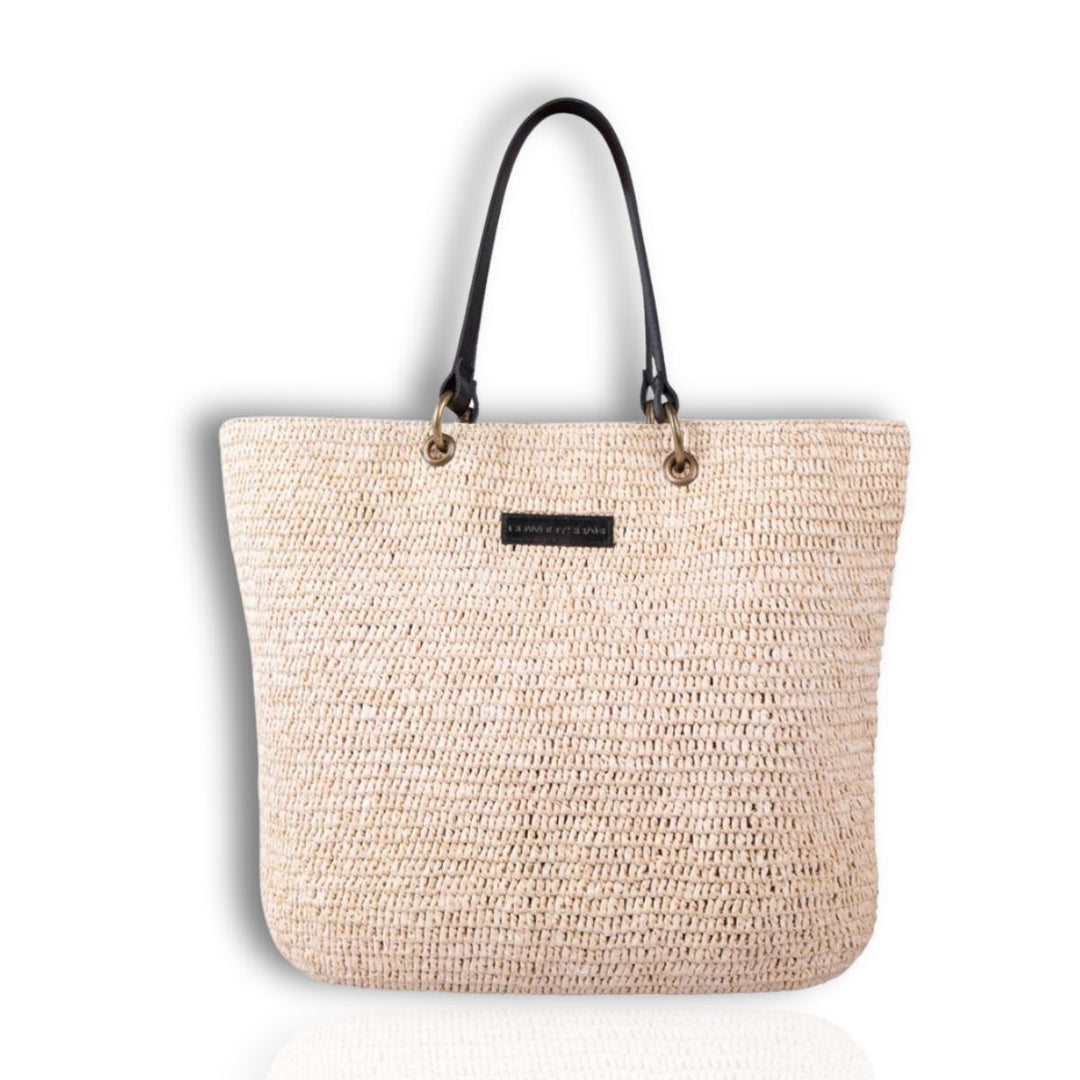 Voorkant van de Cowboysbag Beachbag-Carberry Beige #kleur_beige