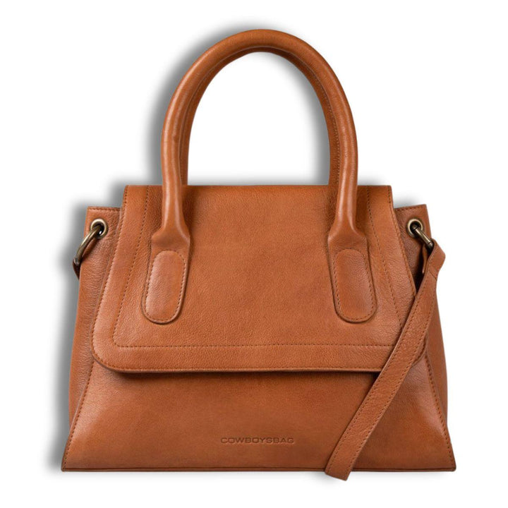 Voorkant Cowboysbag Lynn leren handtas cognac #kleur_cognac