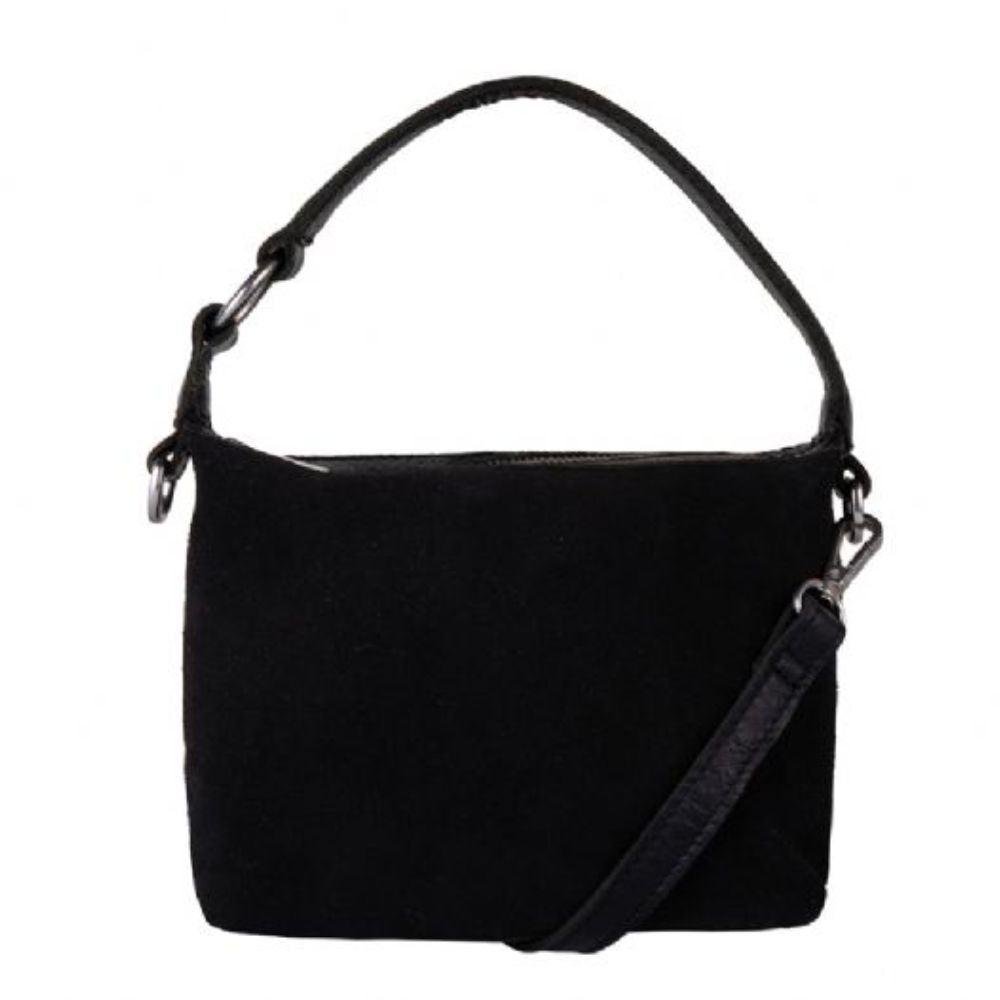 Voorkant Cowboysbag Suede schoudertas blakc #kleur_black