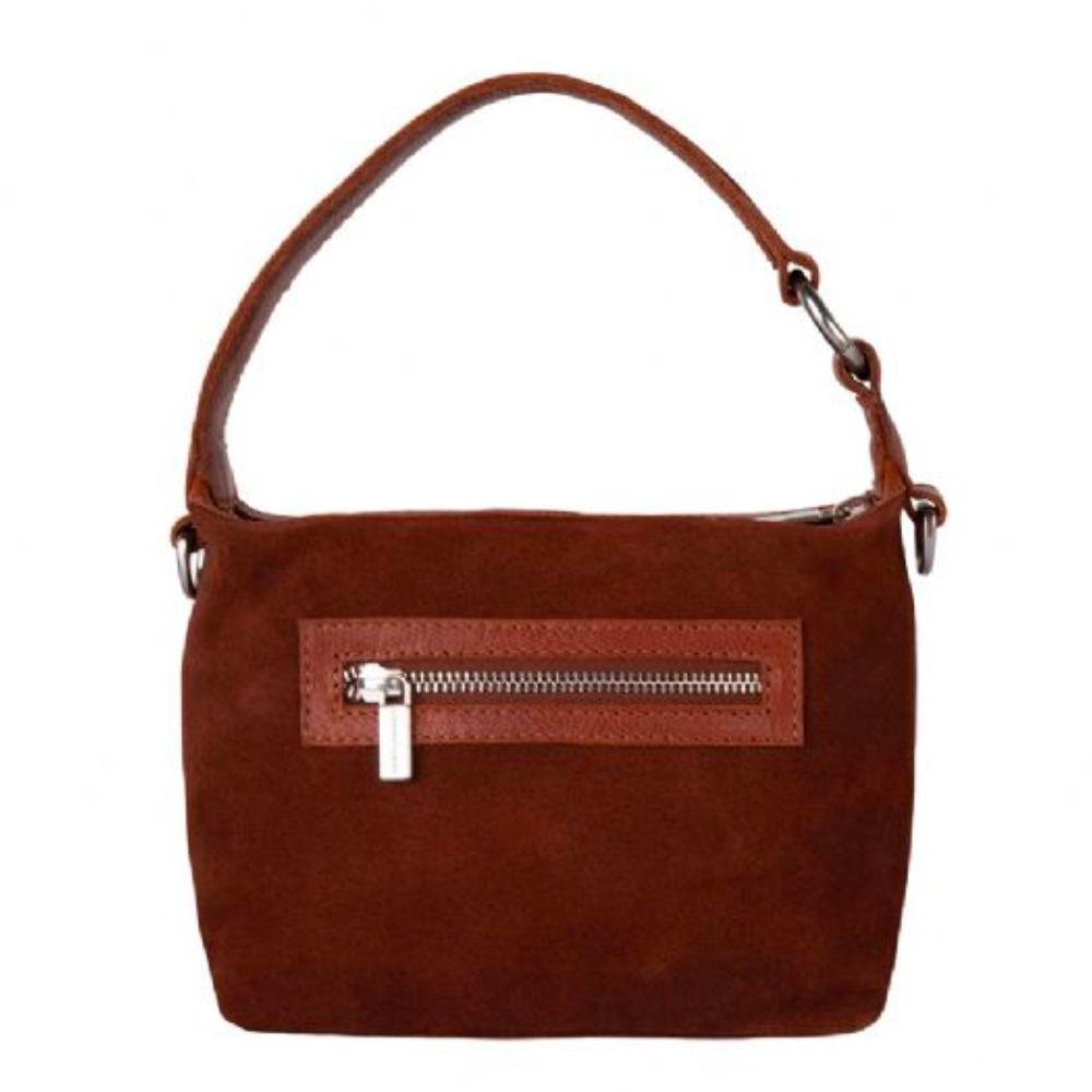 Achterkant Cowboysbag Suede schoudertas cognac #kleur_cognac