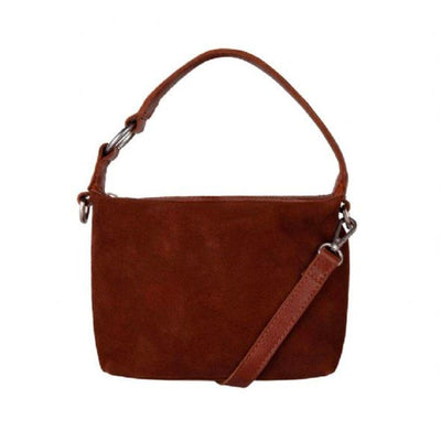 Voorkant Cowboysbag Suede schoudertas cognac #kleur_cognac
