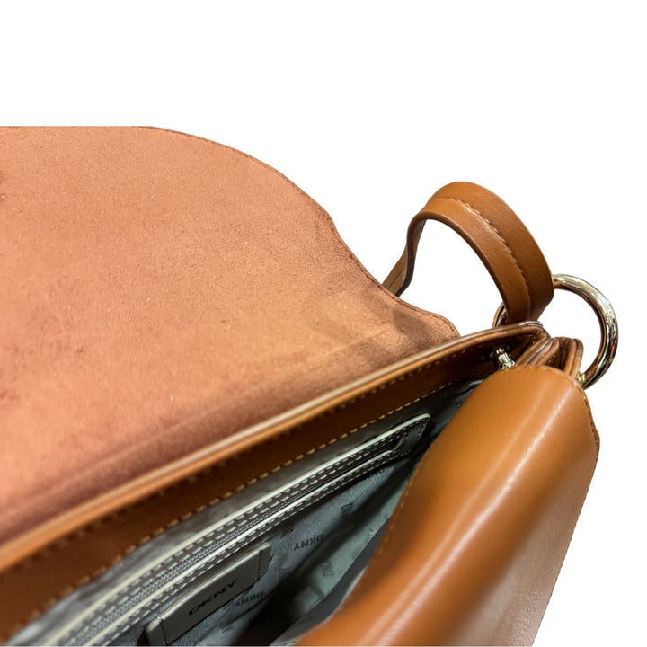 Binnenkant van de DKNT DUO schoudertas camel #kleur_camel