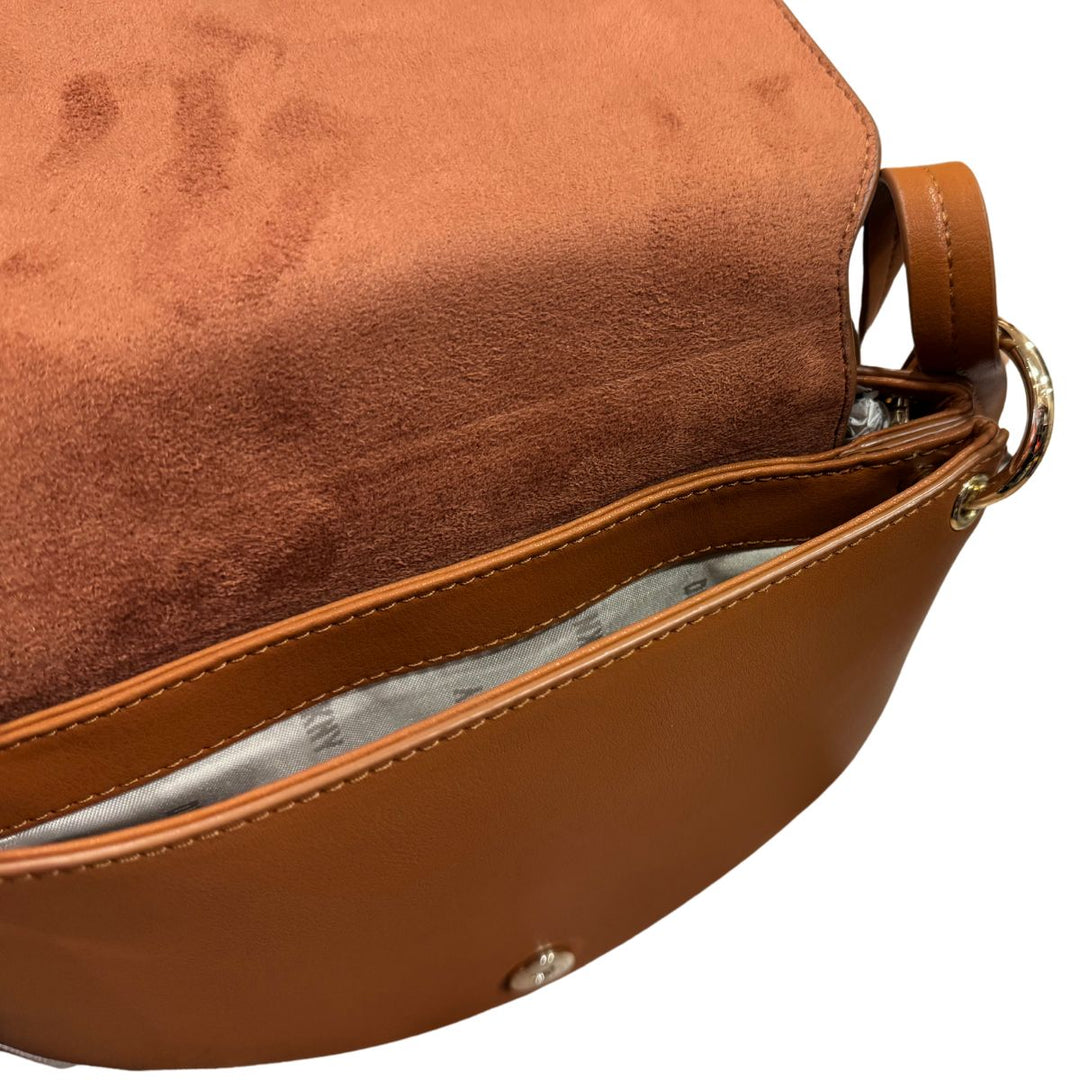 Binnenkant van de DKNT DUO schoudertas camel #kleur_camel