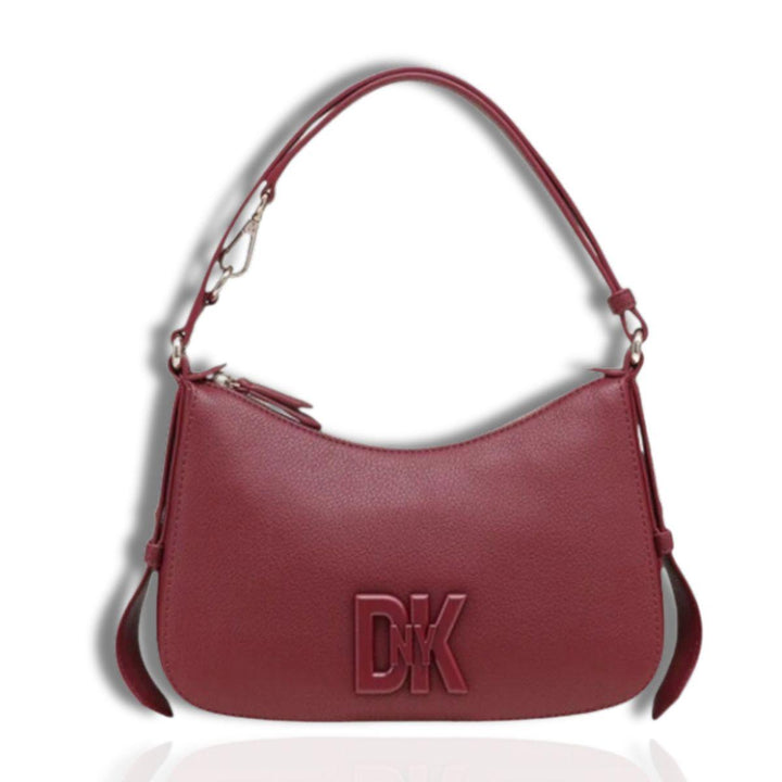 Voorkant DKNY Seventh Avenue R433 leren schoudertas Bordeaux #keur_bordeaux