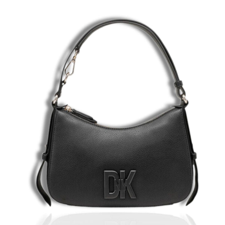 Voorkant DKNY Seventh Avenue R433 leren schoudertas zwart #keur_zwart