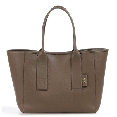 Voorkant DKNY Grayson leren shopper donkergroen #kleur_donker-groen