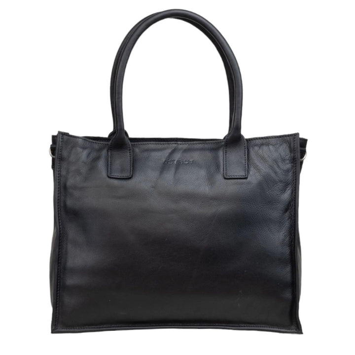 Voorkant van de DSTRCT Preston Park dames laptoptas 16 inch zwart #kleur_zwart