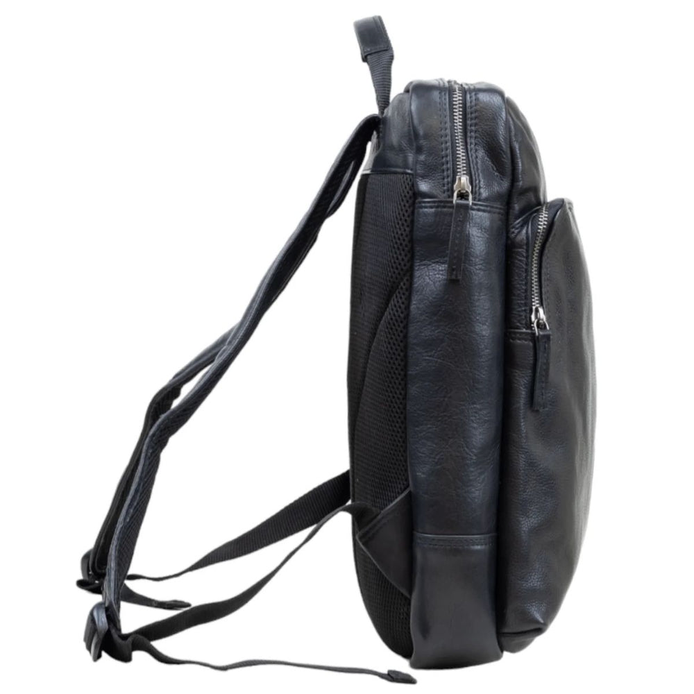 Zijkant DSTRCT State Street laptop rugzak 16 inch zwart #kleur_zwart
