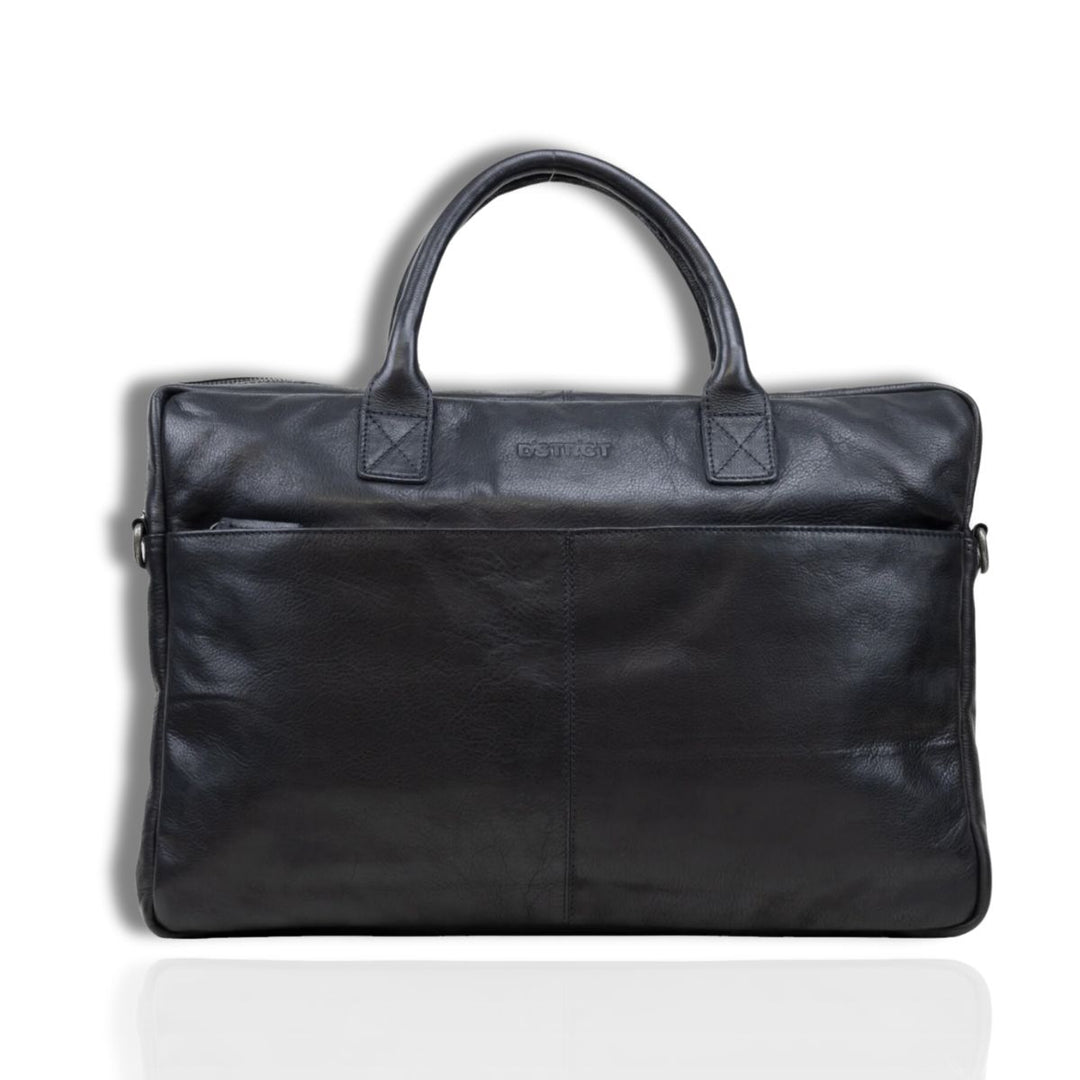 Voorkant DSTRCT State street 730 laptoptas 17 zwart #kleur_zwart
