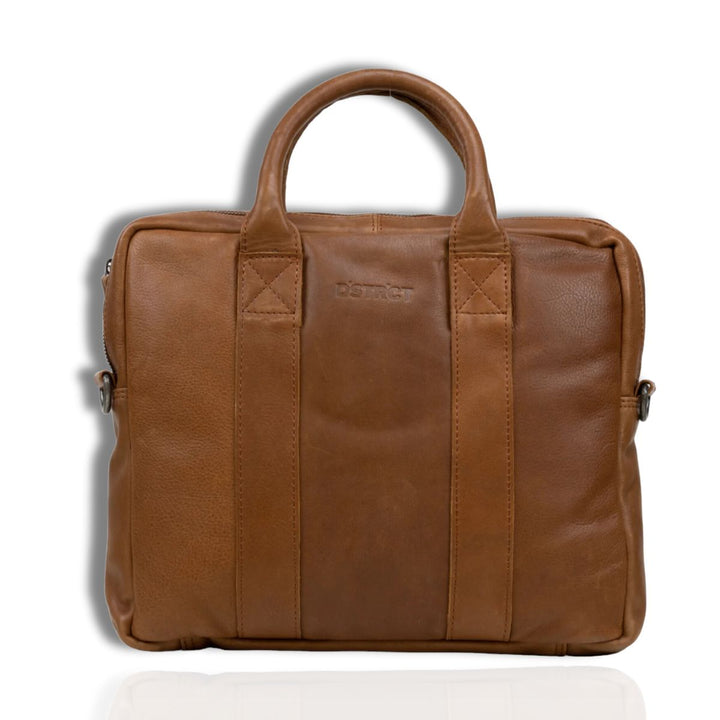 Voorkant DSTRCT State street laptoptas 14 inch cognac #kleur_cognac