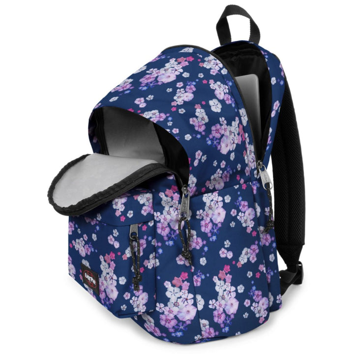 Binnenkant van de Eastpak Day Office laptop rugzak in floralbloomnavy #kleur_floralbloomnavy