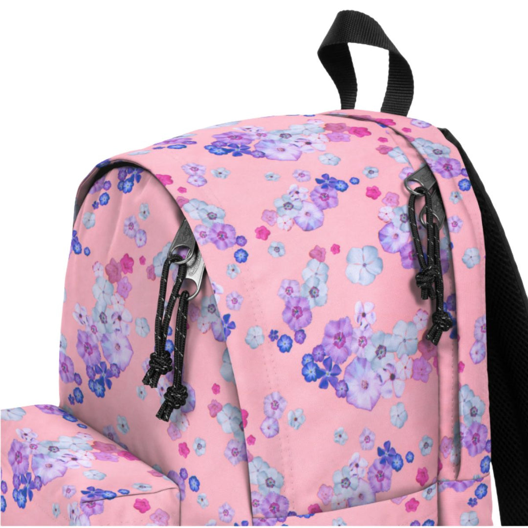 Bovenkant van de Eastpak Day Office laptop rugzak in floralbloompink #kleur_floralbloompink