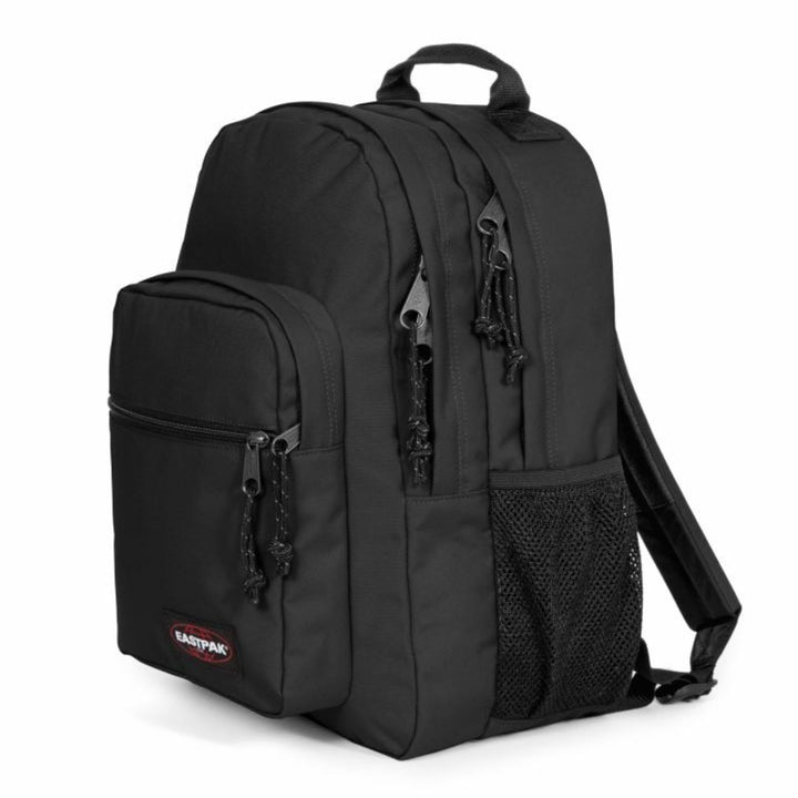 Zijkant van de Eastpak Morius laptop rugzak zwart #kleur_zwart