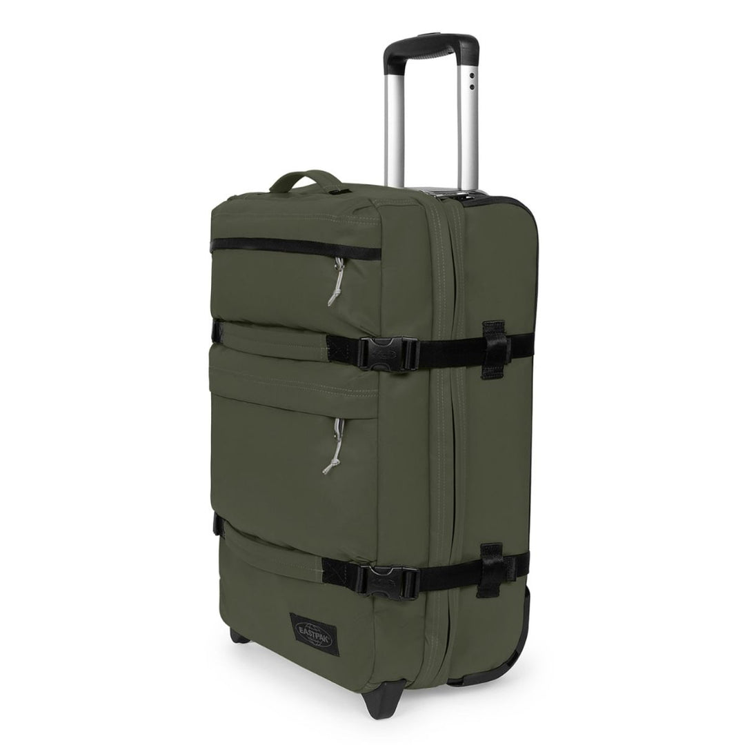 Voorzijde van de Eastpak Transit'R plus s handbagage in tarp-forest #kleur_tarp-forest