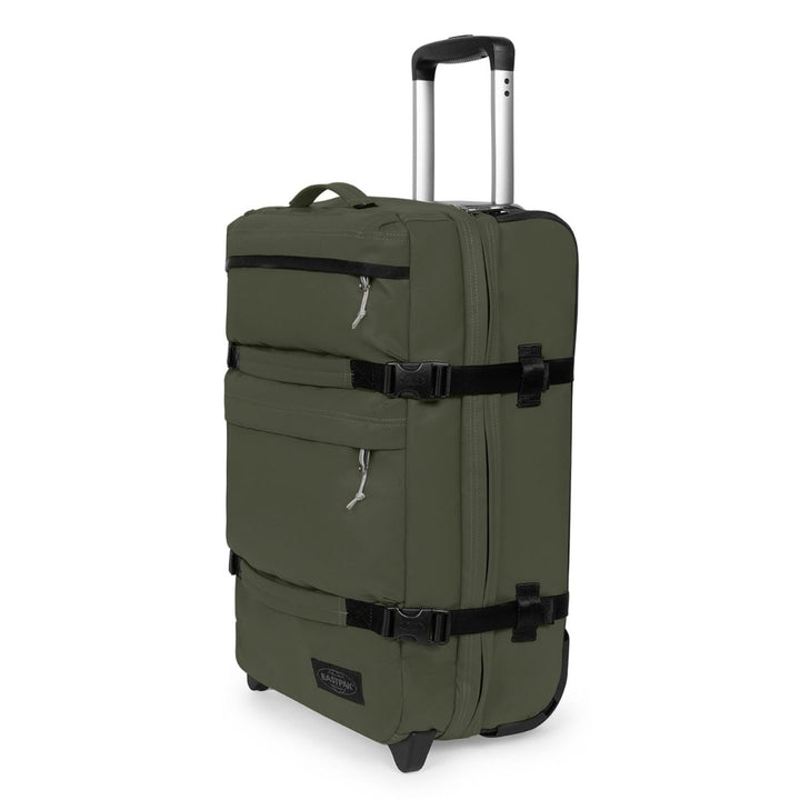 Voorzijde van de Eastpak Transit'R plus s handbagage in tarp-forest #kleur_tarp-forest